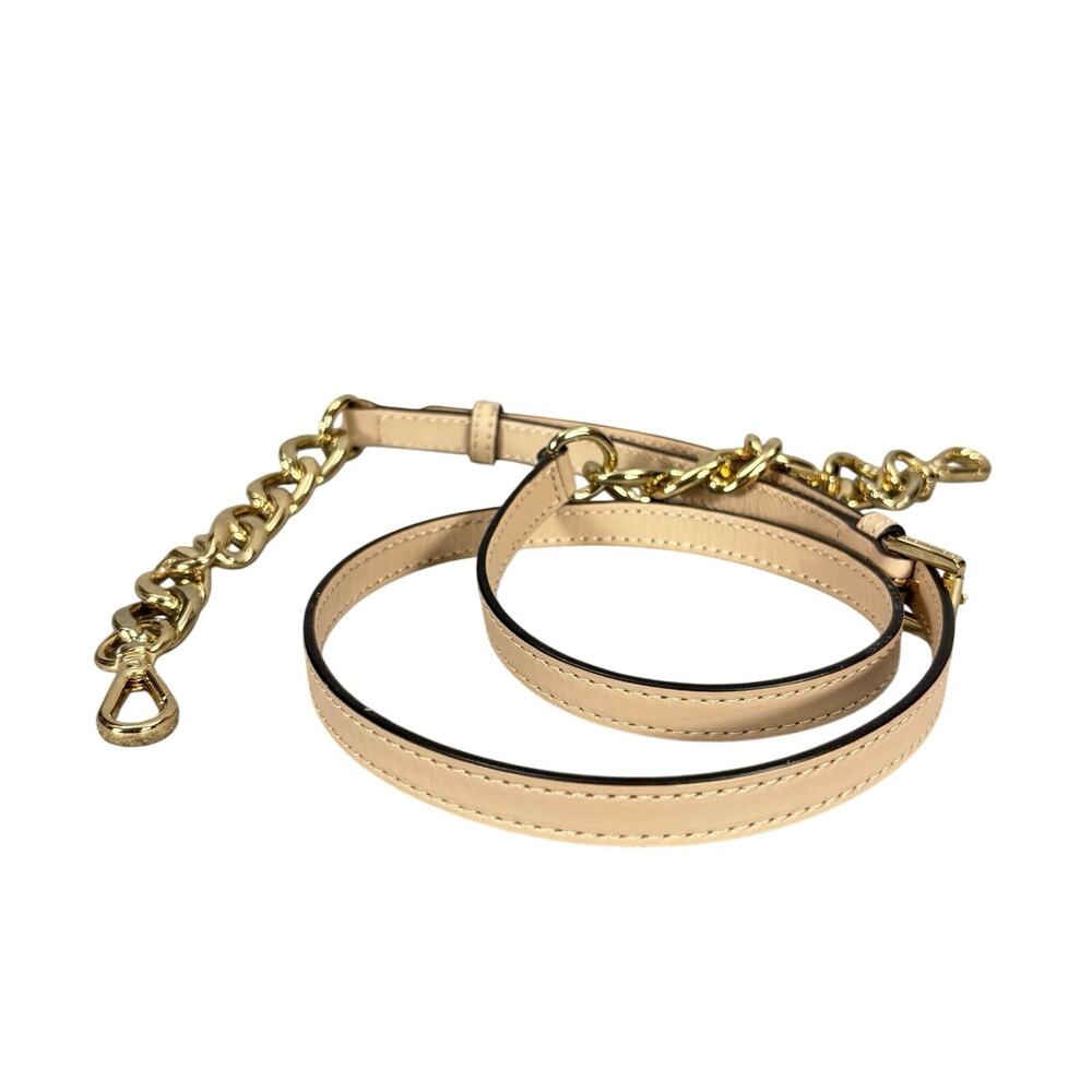 Michael Kors Beige Leather Gold Chain Crossbody Bag Strap Replacement 48”